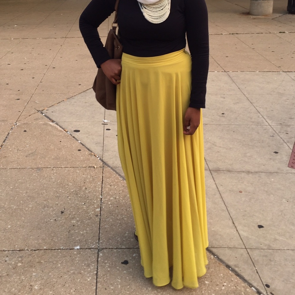 AKIRA Yellow maxi skirt