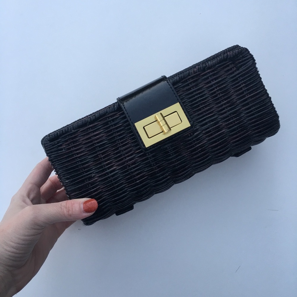 J. Crew Rattan Clutch