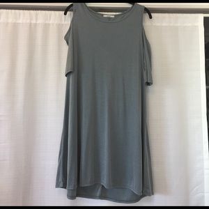 Dark Teal Blue Cold Shoulder Dress