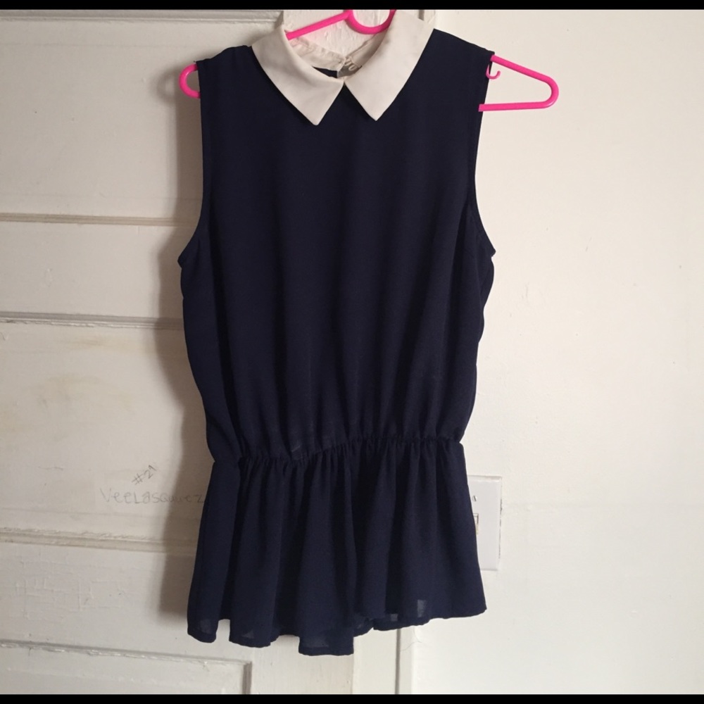 SALEEE💙💙 Blue  and white blouse, used 1 time