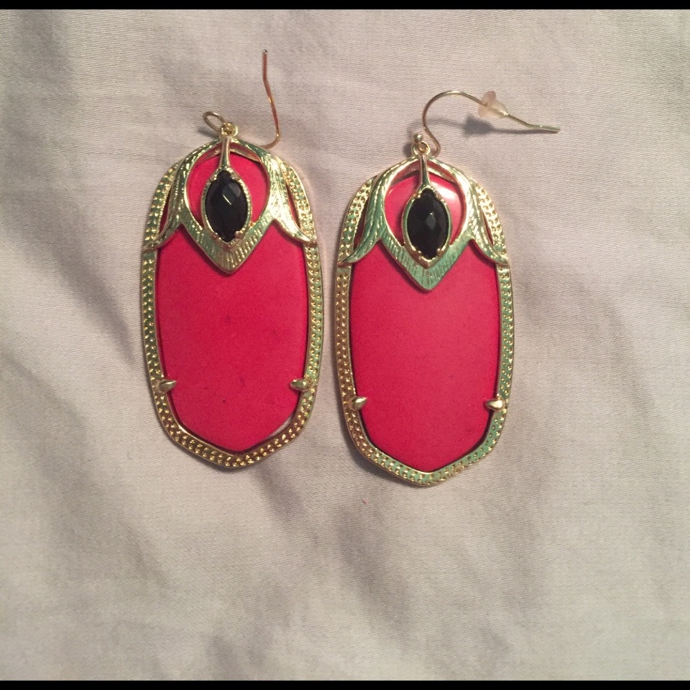 Kendra Scott red and black earrings