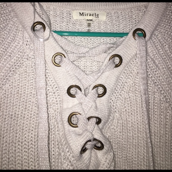 Lace Up Sweater - Picture 3 of 3