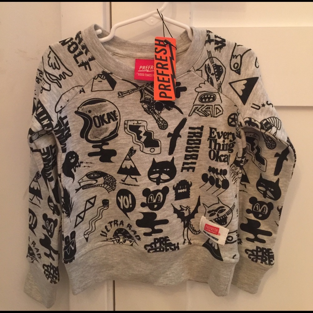 NWT Prefresh "everything" sweatshirt 6-12mo/2T/10