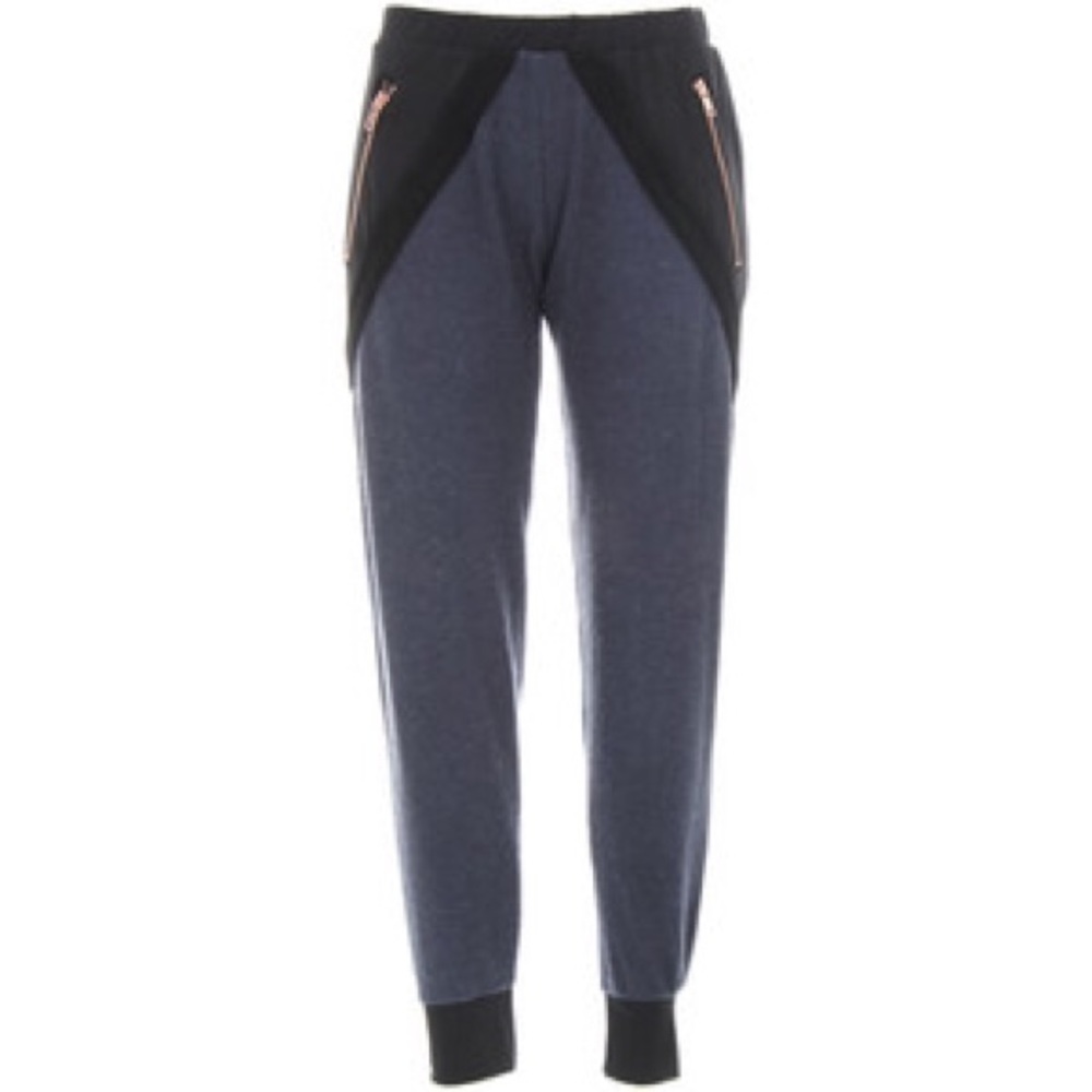 LNA Navy & Black Sadie Pant w/ Rose Gold Zippers