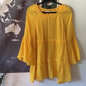 Boho top with crochet detail