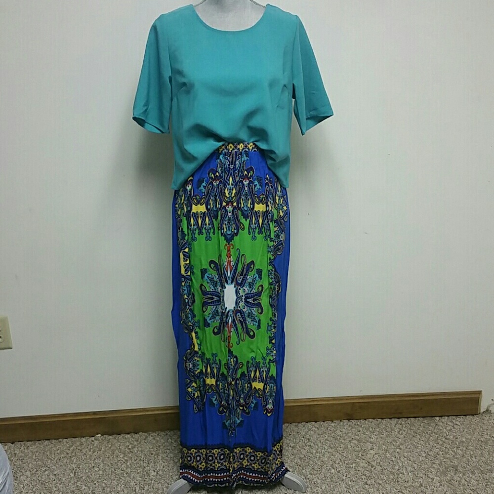 Blue Maxi Skirt