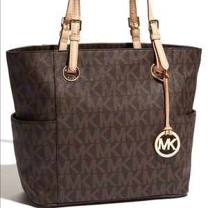 MK Jet Set Logo Tote- Brown