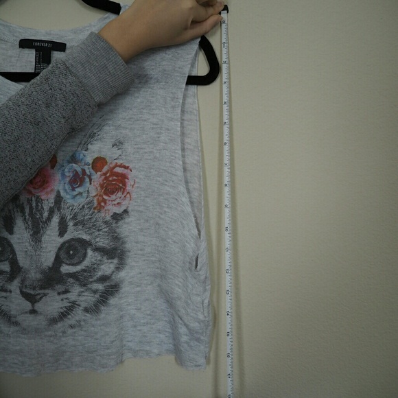 F21 Cropped Kitty Cat Muscle Tee - Picture 4 of 4