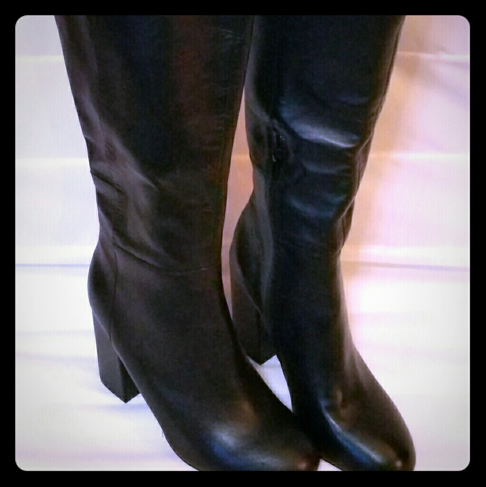 Black leather boots