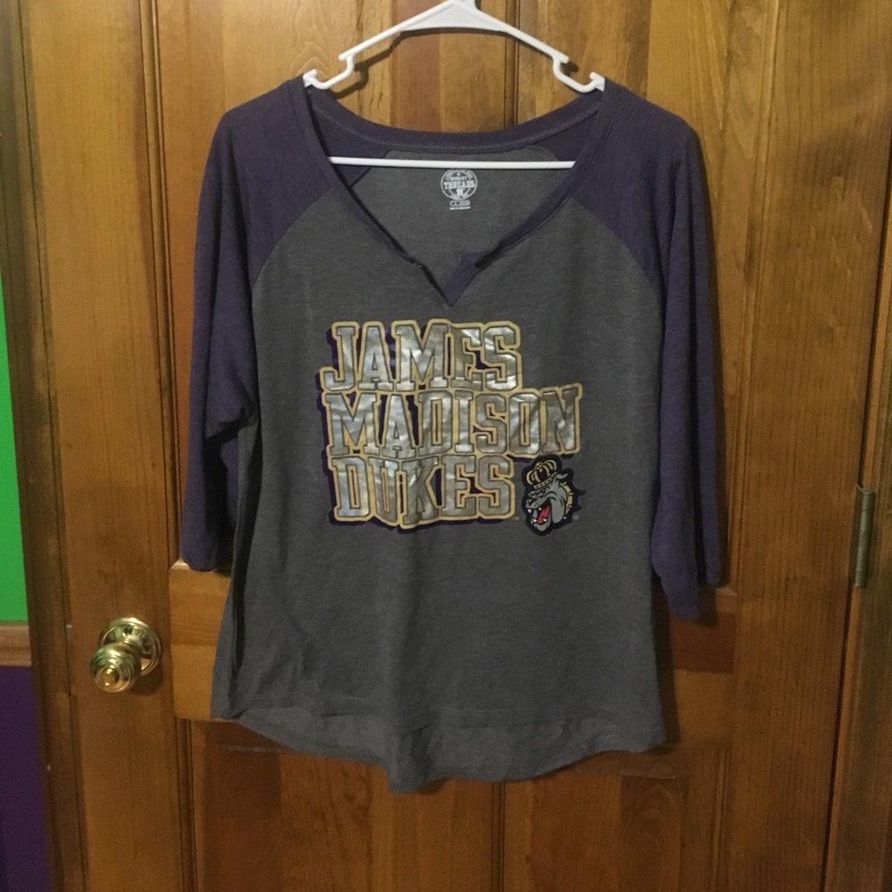Jmu baseball tee women's large