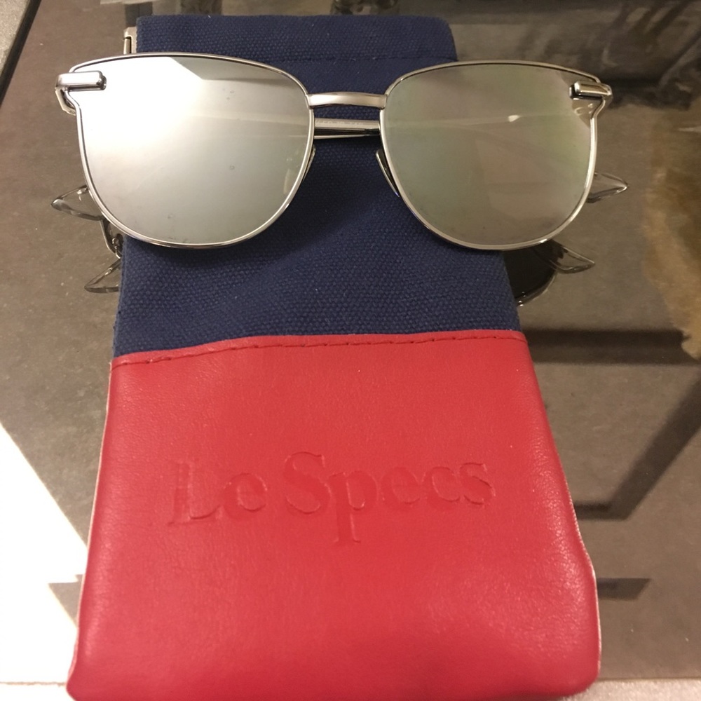 Le Specs Pharoah Silver Mirrored Sunglasses