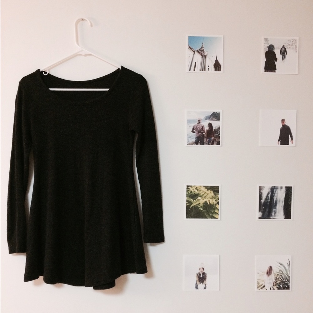 GIFTED Black Marled Fitted Waist Tee