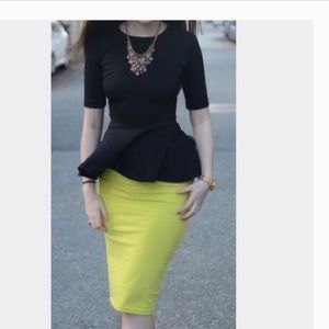 Worthington lime green pencil skirt