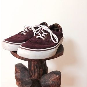 Burgundy Suede Leather Vans
