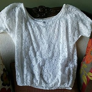 Fulltilt flower crochet shirt