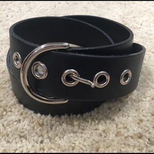 Coach black leather women's belt