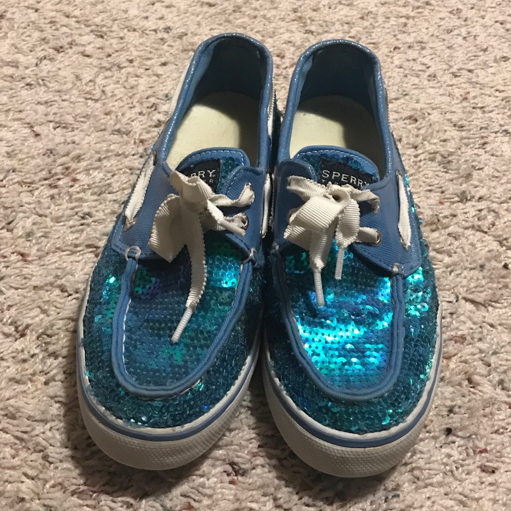 Blue Sequins Sperry's