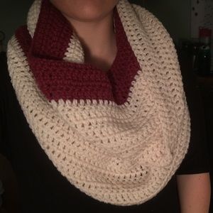 Hand crocheted infinity scarf