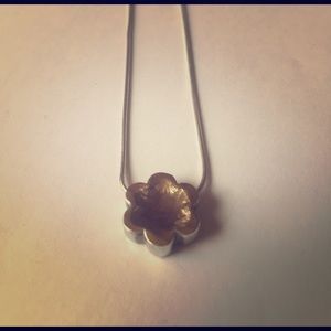 Sterling silver and gold necklace