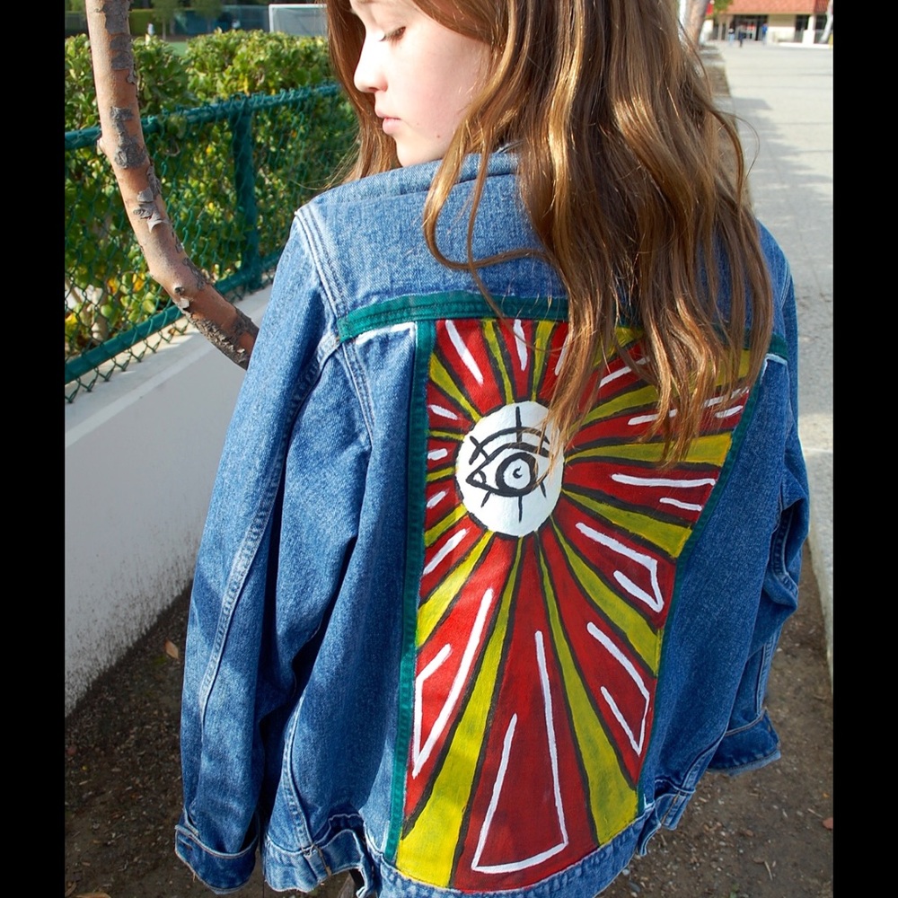 Custom painted denim jacket