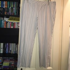 Super soft cotton striped cropped pants