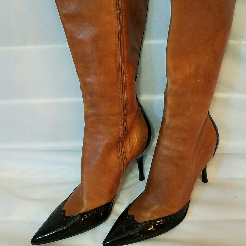 Tan Lamb skin tan boots