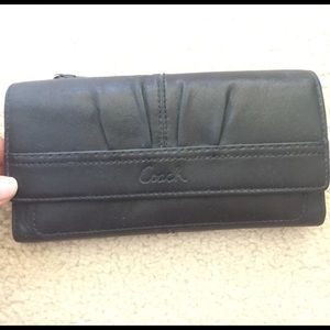 Coach black wallet, checkbook size