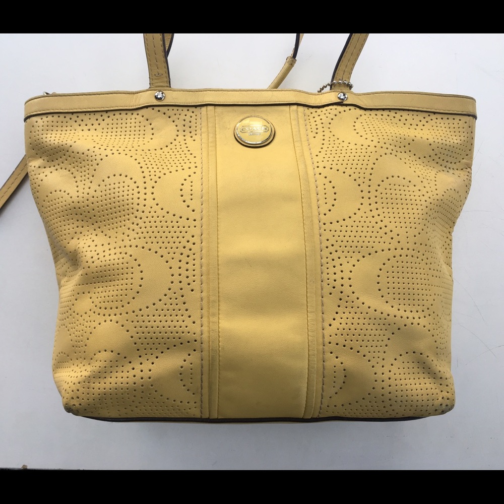 Coach 21941 Perforated Leather Tote Handbag