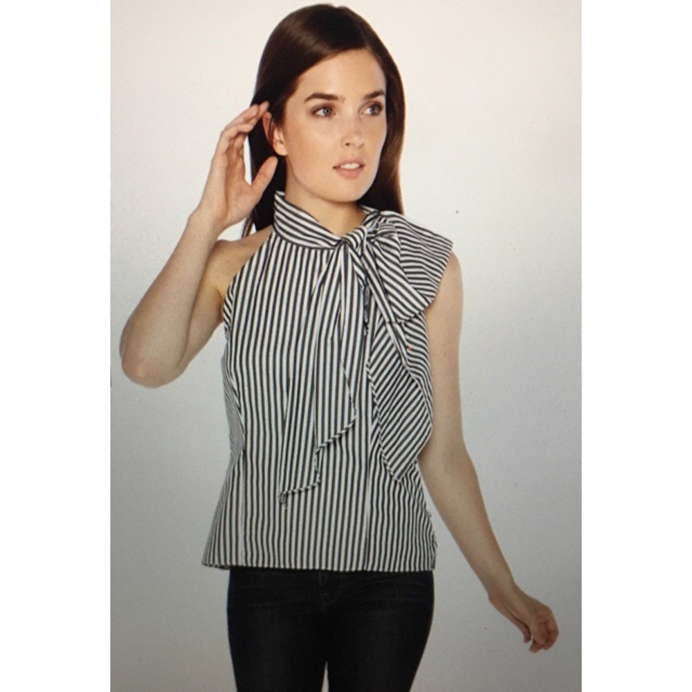 Milly stripe shirting bow blouse, NWT brand new