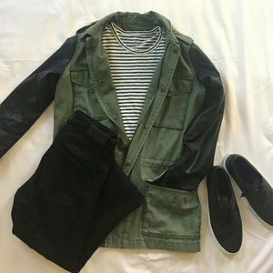 J. Crew Navy Blue Striped Painter T-shirt