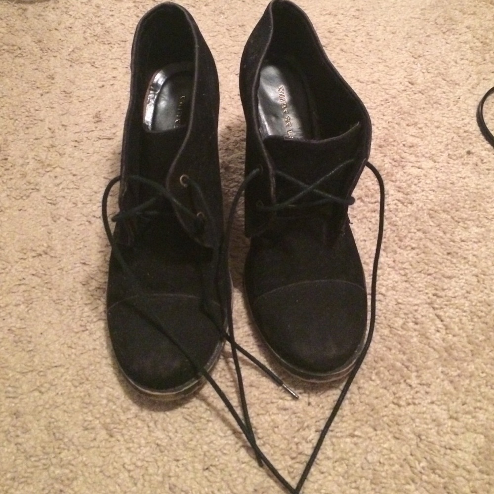 Stack heel booties