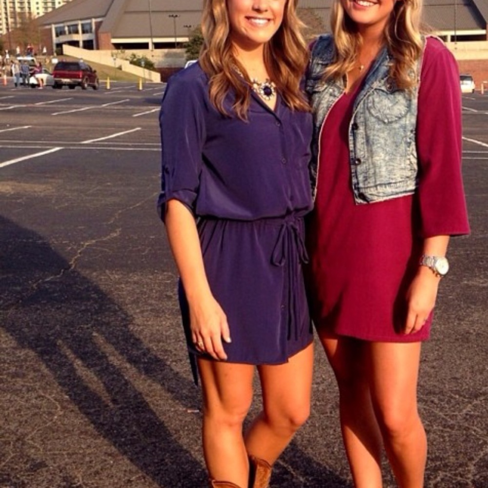 Navy glam shirt dress