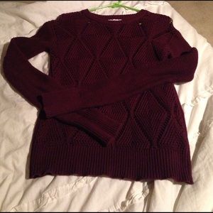 Burgundy Cable Knit Sweater