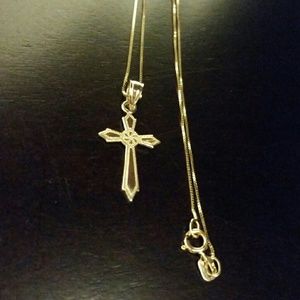 10k solid gold cross necklace