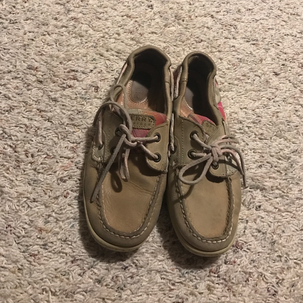 Original Sperry's with pink patterned sides