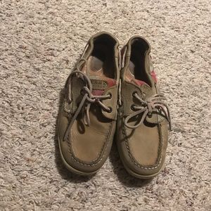 Original Sperry's with pink patterned sides
