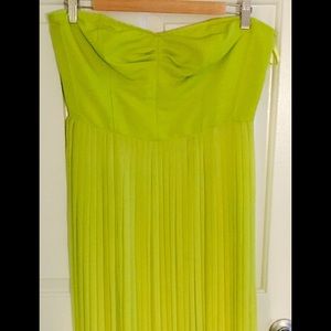 NEON YELLOW STRAPLESS FLOOR LENGTH DRESS SIZE 10