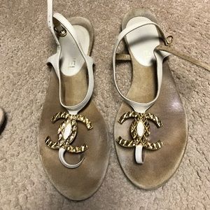 Authentic Chanel gladiator flats