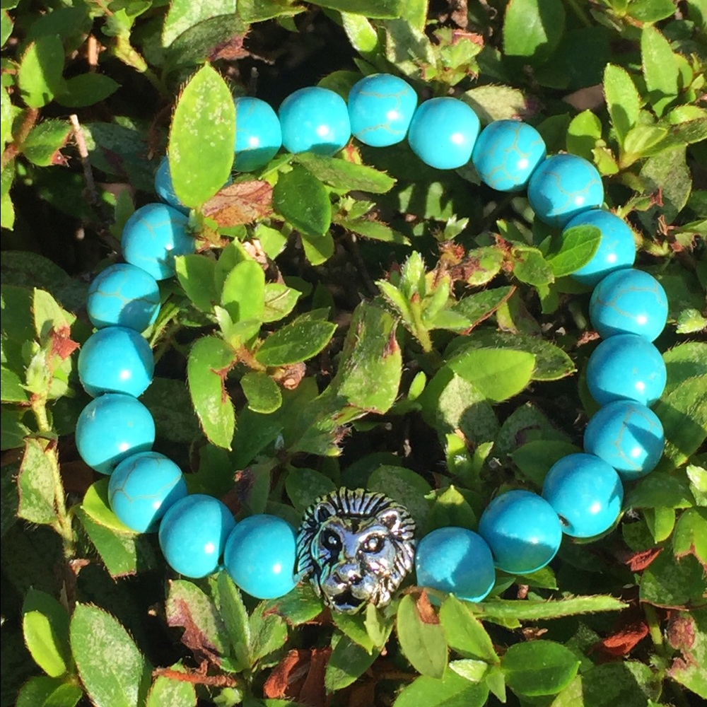 8mm Blue Howlite Turquoise Bracelet