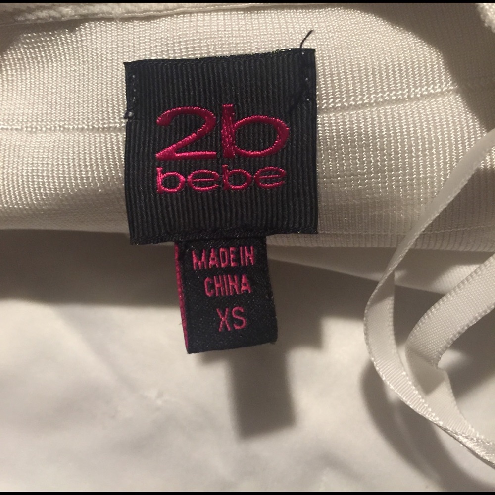 🦋DONATING SOON XS Bebe beige bandage dress - Picture 4 of 5
