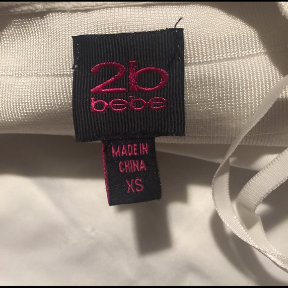 🦋DONATING SOON XS Bebe beige bandage dress - Picture 4 of 5