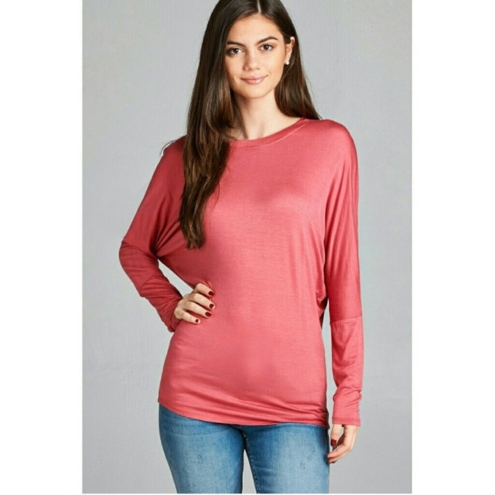 NWT CORAL dolman sleeve top