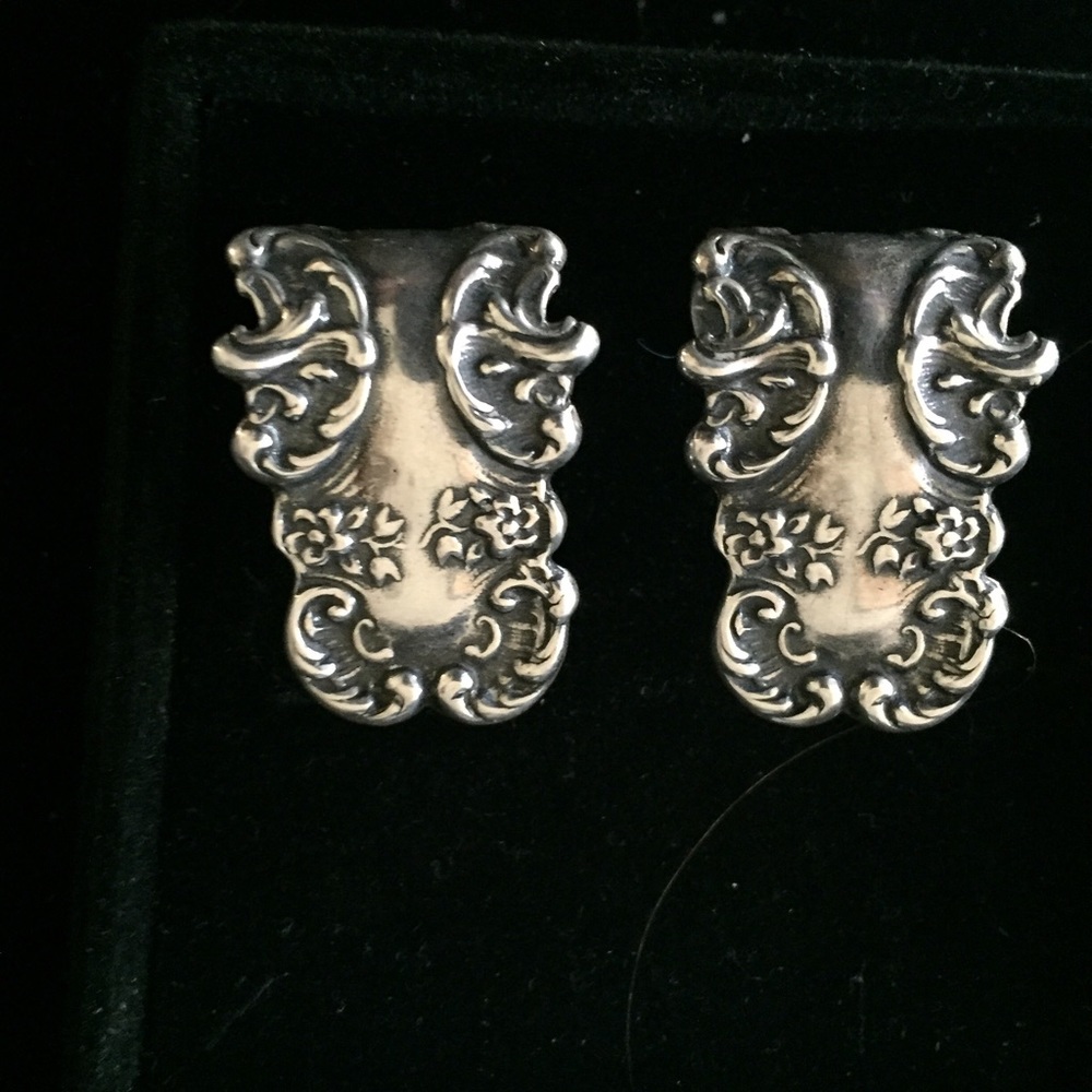 SOLD Vintage Sterling Ornate Foree Earrings