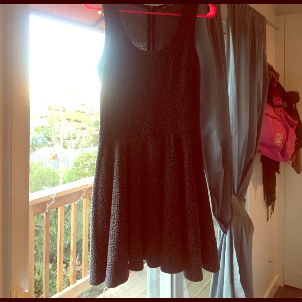 Grey and black sleeveless dress