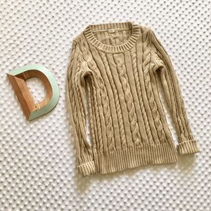 J Crew Cableknit Long Sleeve Sweater Winter Crew