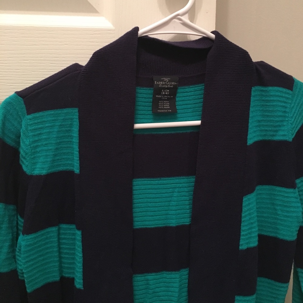 Navy blue/green cardigan
