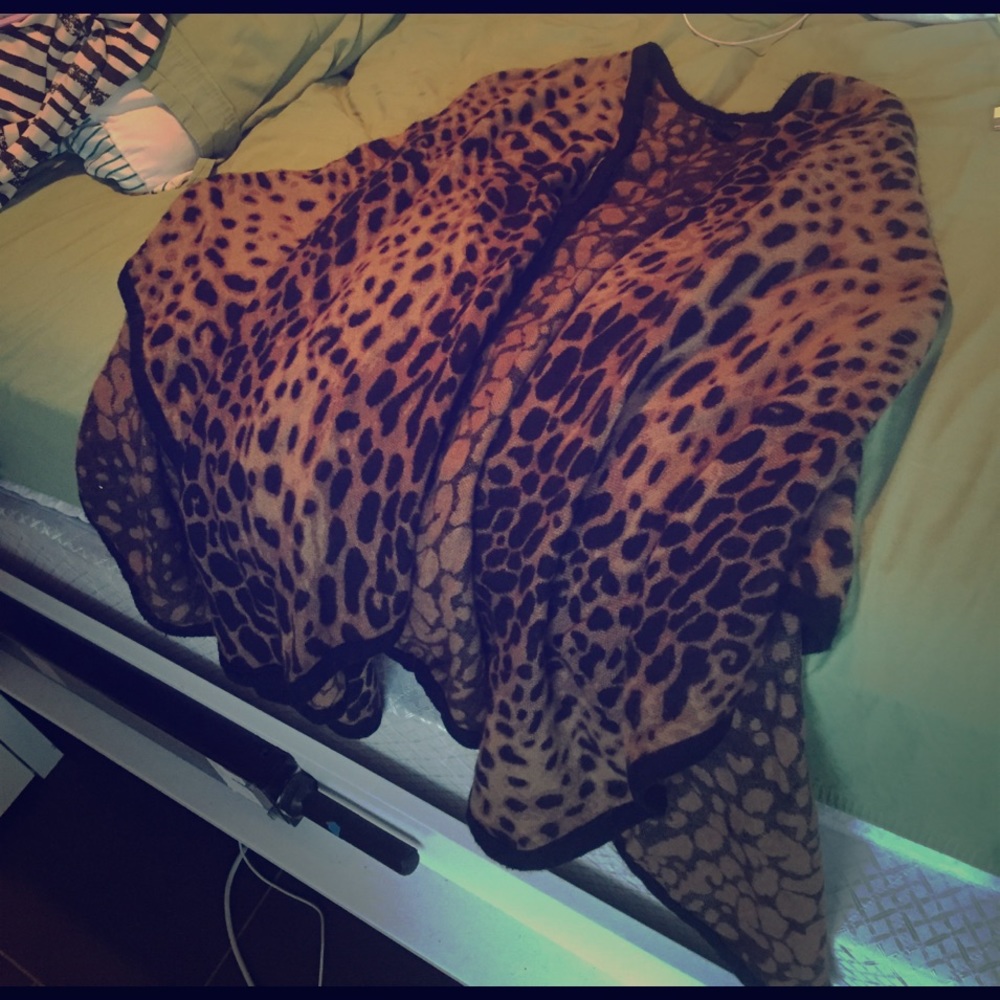 Animal print winter pancho!