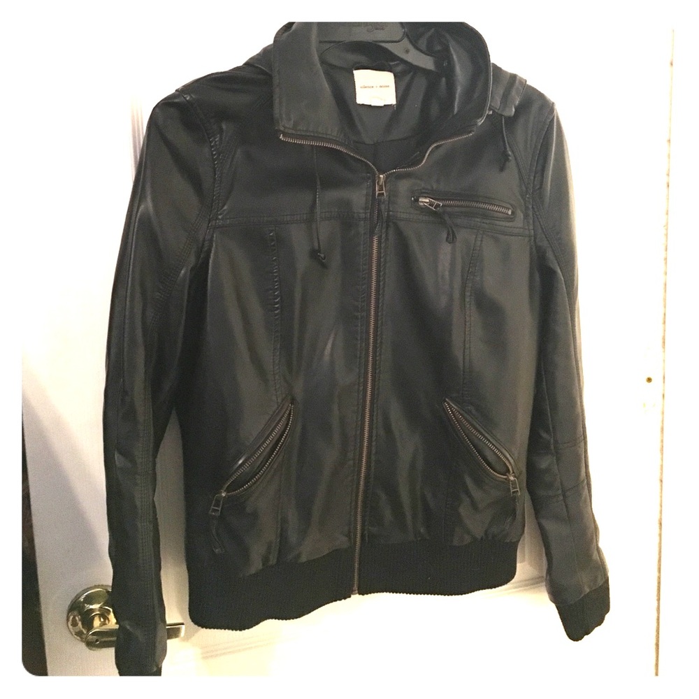 silence + noise faux leather jacket