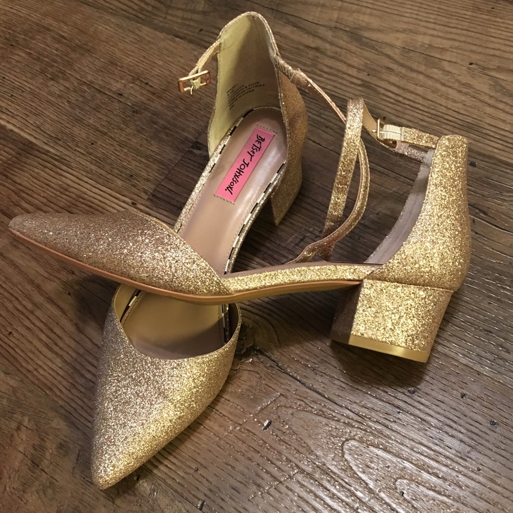 Betsey Johnson Maibel Ankle Strap Block Heels