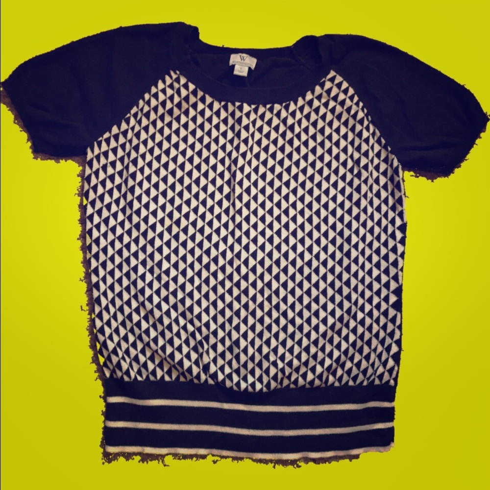 WORTHINGTON Cropped Short Sleeve Mod Sweater